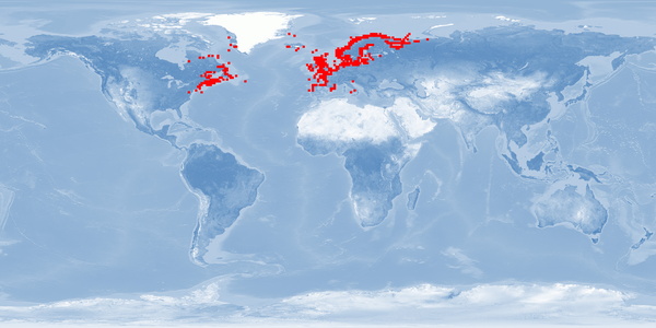 Distribution map: Salmo salar (Atlantic salmon)