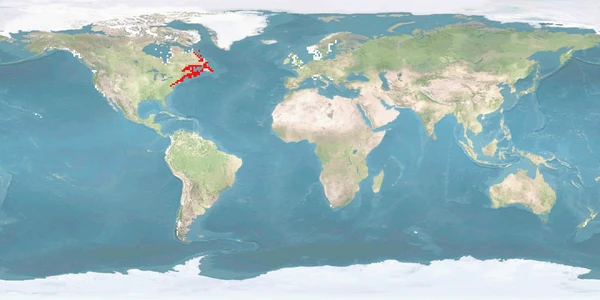 Distribution map: Salvelinus fontinalis (Brook trout)