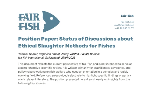 News: fair-fish position paper on humane stunning and slaughter