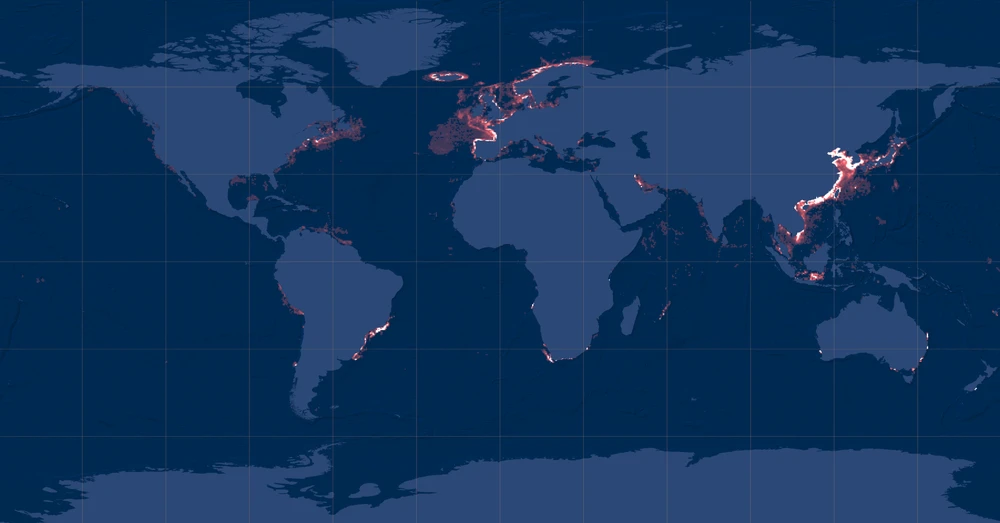 Distribution map: Set nets