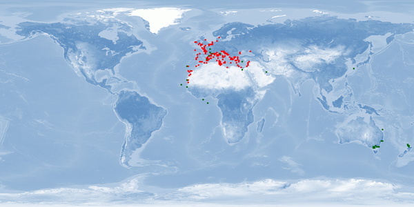Distribution map: Sparus aurata (Gilthead seabream)